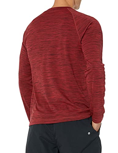 Men's Long-Sleeve Quick-Dry Swim Tee - UPF 50, X-Large Red Heather