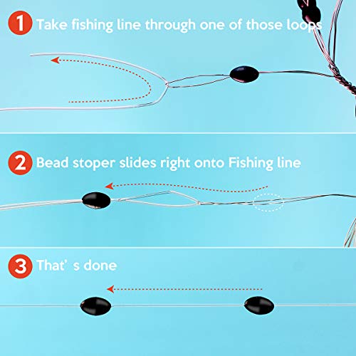 Medium Fishing Rubber Bobber Stopper Set - 600 Pk Black