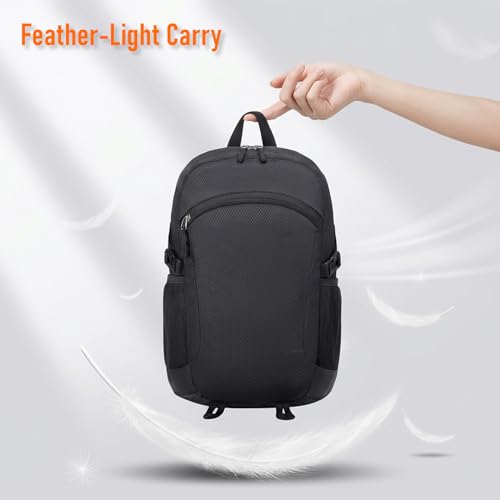 Five Substances 30L Black Foldable Hiking Backpack - Lightweight & Water-Resistant Daypack