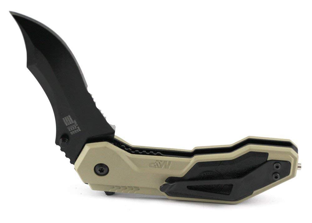 Smith & Wesson M&P SWMP1BSD 7.1in S.S. Assisted Folding Knife with 2.9in Serrated Clip Point Blade and Aluminum Handle for Tactical, Survival and EDC,Black