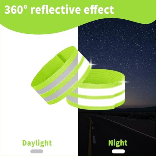 4-Pack High Visibility Reflective Safety Bands for Cycling and Running