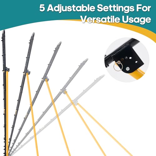 Volleyball Rebounder Net 7x4 FT - Light Yellow, 5 Adjustable Angles