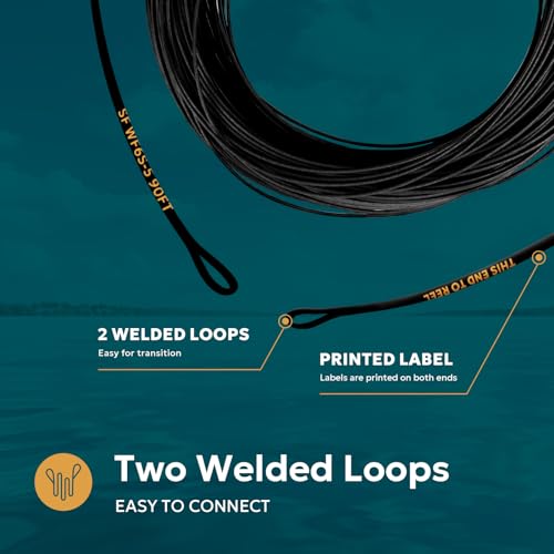 SF Black Full Sinking Fly Fishing Line WF6S 90FT for Freshwater, IPS5