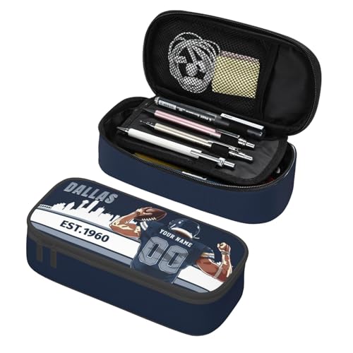 Personalized Dallas Pencil Case - Custom Football Style Bag