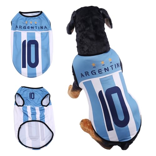 Argentina Jersey Dog Shirt - Breathable Sports Costume - Blue S