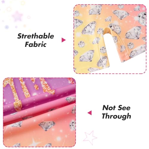 Gymnastics Leotards for Girls - 2 Pack Biketards with Shorts, Pink Diamond, 7-8 Years