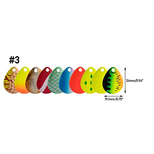 Dr.Fish 3-20 Pack Walleye Spinner Blade Kit for Lure Making & Casting