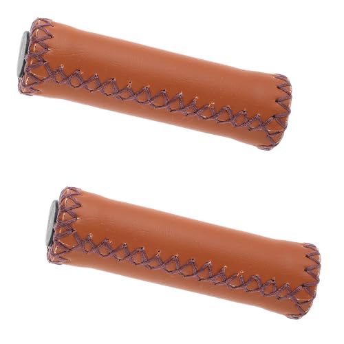 Comfort Bicycle Handlebar Grips - Brown Synthetic Leather