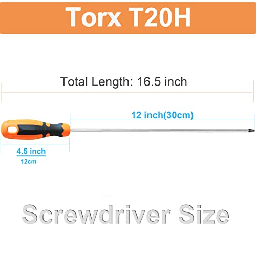 T15 Torx Screwdriver Extra Long, SKZIRI 12inch T15H Long Torx Security Screwdriver Blade Length S2 Steel (T15)
