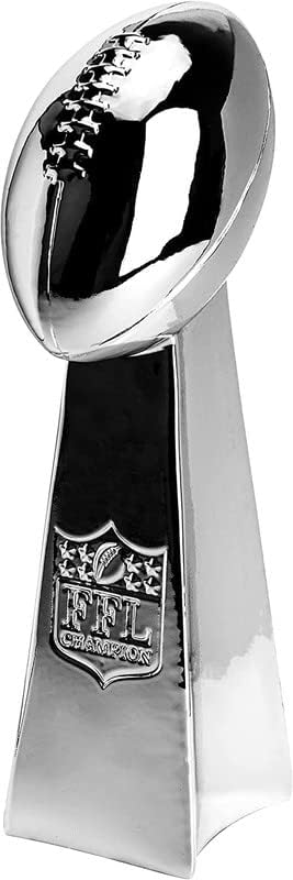 Spire Designs Fantasy Football Trophy - Chrome Replica Championship Award - First Place Winner | 2 Sizes Available