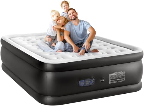 DUMOS Queen Air Mattress with Built-in Pump, 22in Thick, 80 x 60 in - 660 lb Capacity