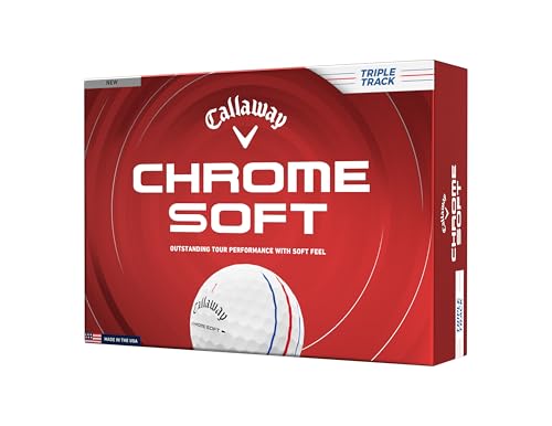 Chrome Soft Golf Balls - White Triple Track, One Dozen