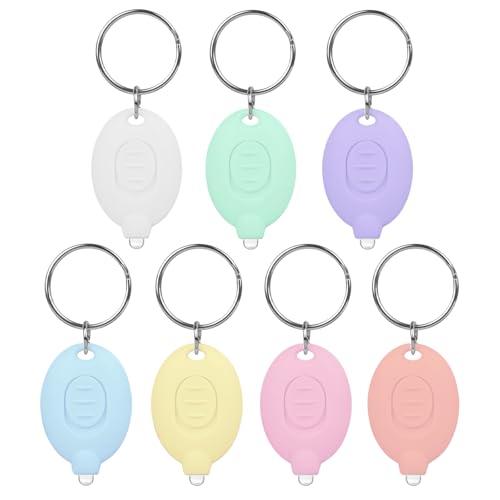 Mini Keychain Flashlights - 7 PCS Ultra Bright LED Lights - Light-Colored
