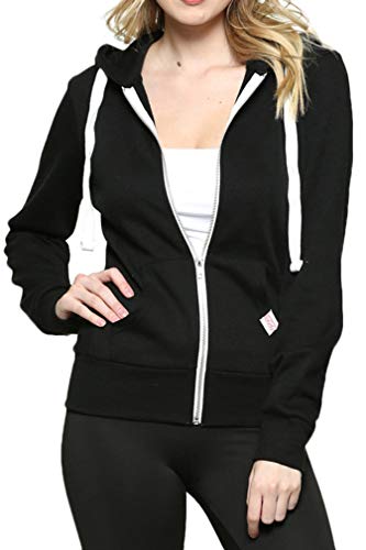 Urban Look Women's Active Long Sleeve Fleece Zip Hoodie X-Large Black Plus Size