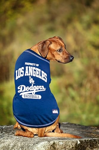 MLB LA Dodgers Dog T-Shirt - Comfortable Cotton Tee for Pets
