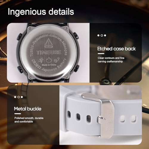 Pedometer Watch for Women - Step Counter, White, 30M Water Resistant
