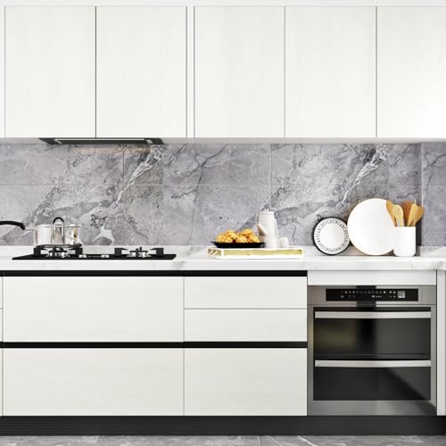 WESTICK White Wood Contact Paper for Countertops Waterproof White Wood Wallpaper Countertop Peel and Stick Vinyl Self Adhesive Removable Wooden Grain Wallpapers for Tables Desk Cabinets 15.8"x80"