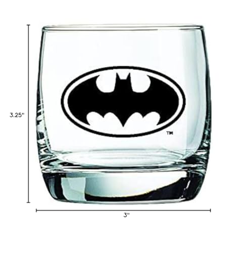 Batman Whiskey Glasses Set - 10 oz. Heavy Base Collectible Drinkware