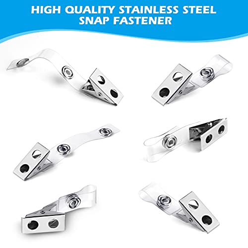 150Pcs Metal Badge Clips with Clear PVC Straps – Maileto Variation of THIS listing