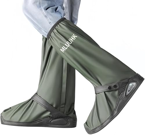 MLUUHK X-Large Green Waterproof Reusable Shoe Covers for Men & Women