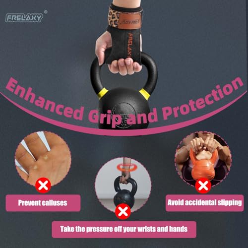 Weight Lifting Wrist Straps - Ergonomic Support, Black/Leopard