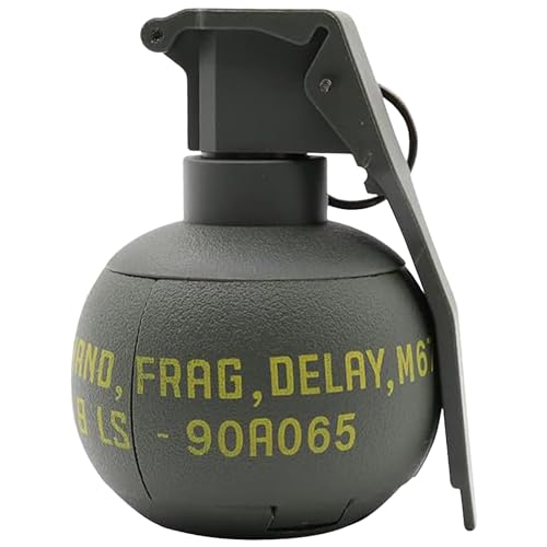 M67 Tactical Grenade Airsoft Toy - Green Pull Ring Prop for Ages 14+
