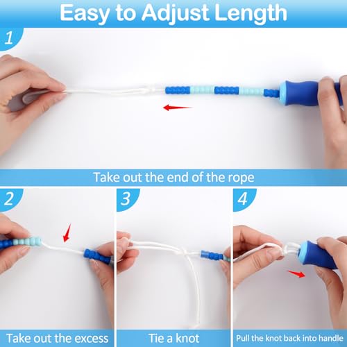 Adjustable Jump Rope for Kids - Tangle Free - Blue & Pink