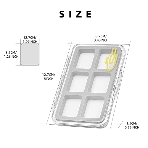 Slim Floatable Magnetic Fly Box - Clear, 6 Compartments