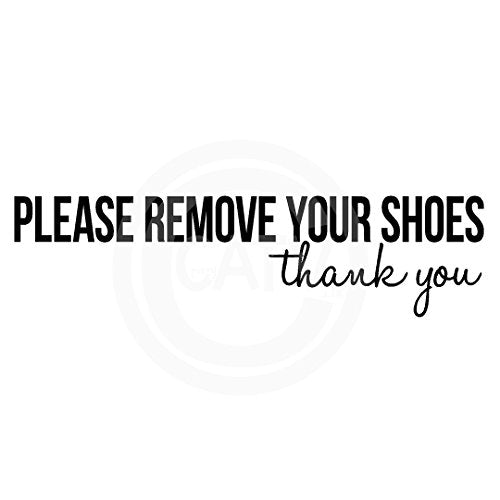 Vinyl Wall Decal - Please Remove Your Shoes, 2.5"H x 9.75"W