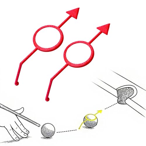 Billiards Ball Aiming Aid - Cue Ball Trainer 2x Red