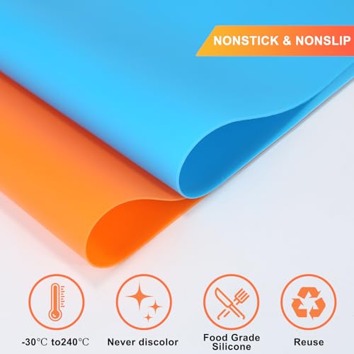 2-Pack Silicone Crafting Mats, 15.7" x 11.8" Nonstick Heat-Resistant Table Mat