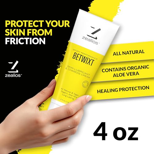 Zealios Betwixt Anti-Chafing Cream 4oz - Long-Lasting Friction & Skin Relief for Athletes