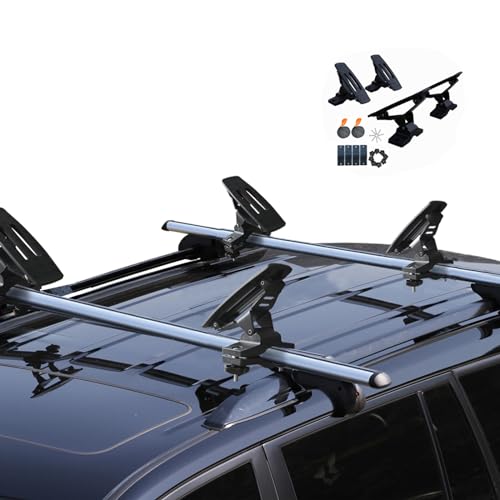 Adjustable Aluminum Kayak Roof Rack with Tie Down Straps - 135LB Capacity