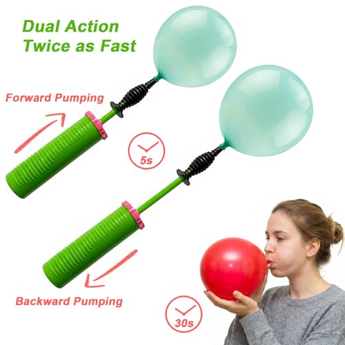 Dual-Action Handheld Balloon Pump - Ergonomic Manual Inflator - Green
