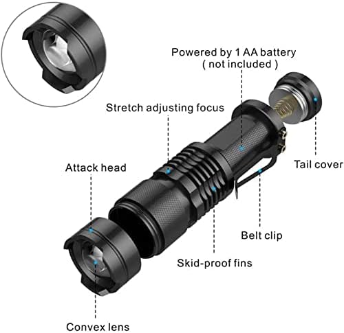 KOMI LED Flashlights - High Lumens 5-Pack | Waterproof, Adjustable Focus for Outdoor & Emergency Use