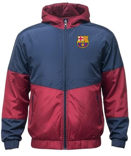 Kids Barcelona Windbreaker Rain Jacket - Hooded Zip-Up Youth Sizes, Licensed