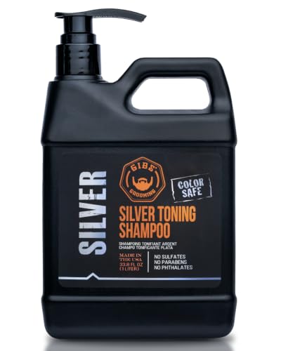 GIBS Grooming Vanilla Silver Toning Shampoo 33.8 oz for Men - Color Safe & Sulfate-Free