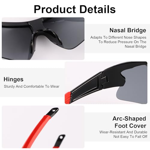 ANLIOTO 4 Pack Youth Baseball Sunglasses UV Protection Sports Glasses for Men Women