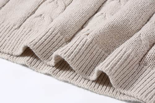 CHARTOU Women's Winter Chunky Cable Knit Long Skirt 2-Piece Outfit Set, X-Large Apricot