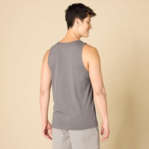 Men's Regular-Fit Sleeveless Cotton Tank Top - XX-Large Grey