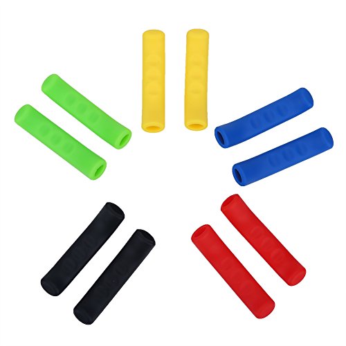 Bicycle Brake Lever Protector Sleeve - Non-Slip Silicone Grip - Red