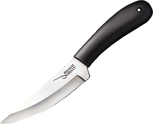 Cold Steel Roach Belly 4.5" German 4116 Stainless Steel Fixed Blade Trailing Point Outdoor Hunting Utility Knife, 4" High Impact Polypropylene Handle, Durable Sheath Included