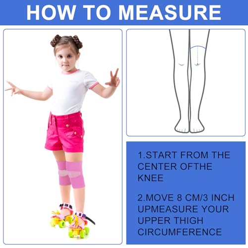 Kids Knee Brace Compression Sleeves 2 Pairs Small Pink Purple Sports Support