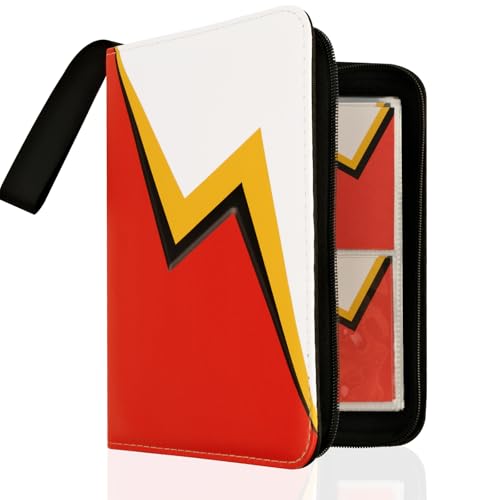 Red Lightning 4 Pocket Trading Card Binder for 400 Cards - MonBel