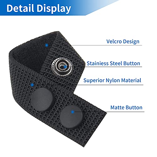Tactical Duty Belt Keepers - 1000D Nylon, 2¼" Double Snaps, Black 4 Pack