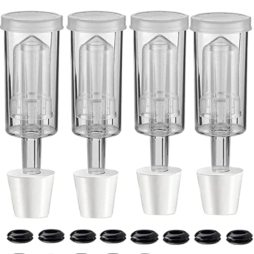 3-Piece Airlock 4 Pack with 4PCS #6 Stopper and 8PCS Grommets,