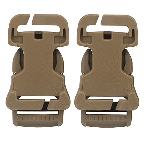 2pcs QASM Quick Attach Surface Mount Buckle for 1-inch MOLLE PALS Webbing - Brown
