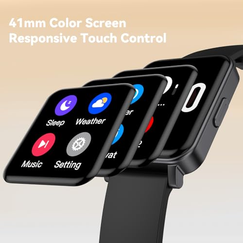 DAVIKO Senior Waterproof Smart Watch with Pedometer - No App, No Phone, Black