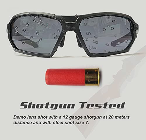 Ballistic Tactical Shooting Glasses - Anti Fog, ANSI Z87.1+, Khaki Gray
