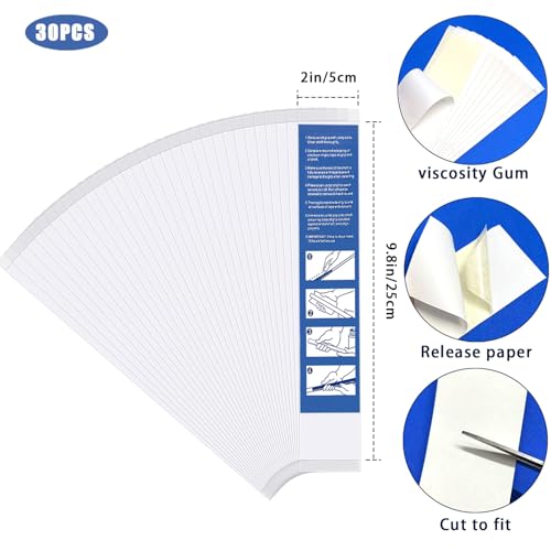 Golf Grip Tape Kit - 30 Double-Sided Adhesive Strips, 2" x 10"